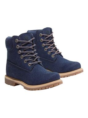 Timberland® Premium 6-Inch Lace-Up Boot, Dark Blue Canvas, Size 7, NWT